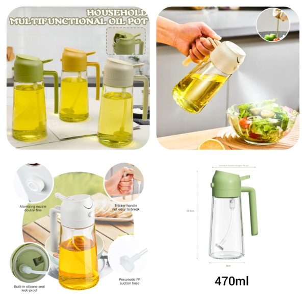 Kitchen Storage & Accessories | Kitchen Canisters & Jars | 2 In 1 Oil Spray Jug – 470ml (random Color)