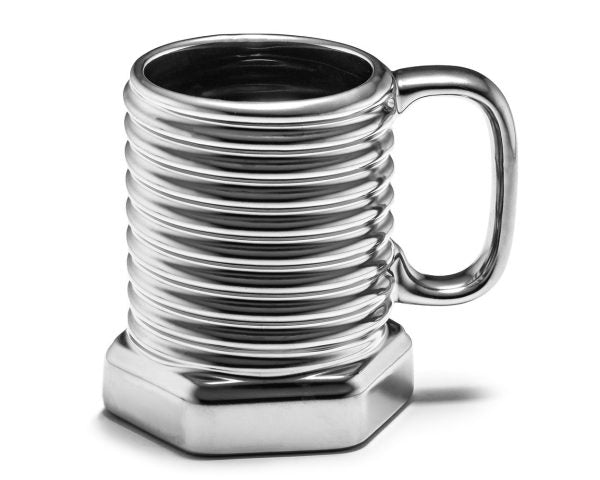 3d Screw Shape Ceramic Cool Mug Coffee Mugs For Home Office- (silver)