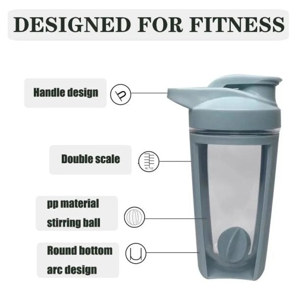 Portable Shaker Water Bottle 500ml Random Color