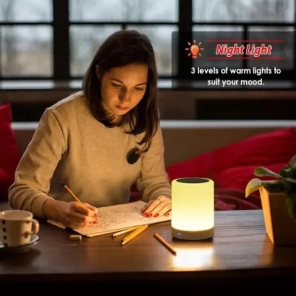 Portable Touch Lamp Bluetooth Speaker | Smart Touch Night Light Desk Lamp Color Changing