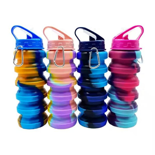 Silicone Collapsible Water Bottles For Gym For Girls (Random Color )